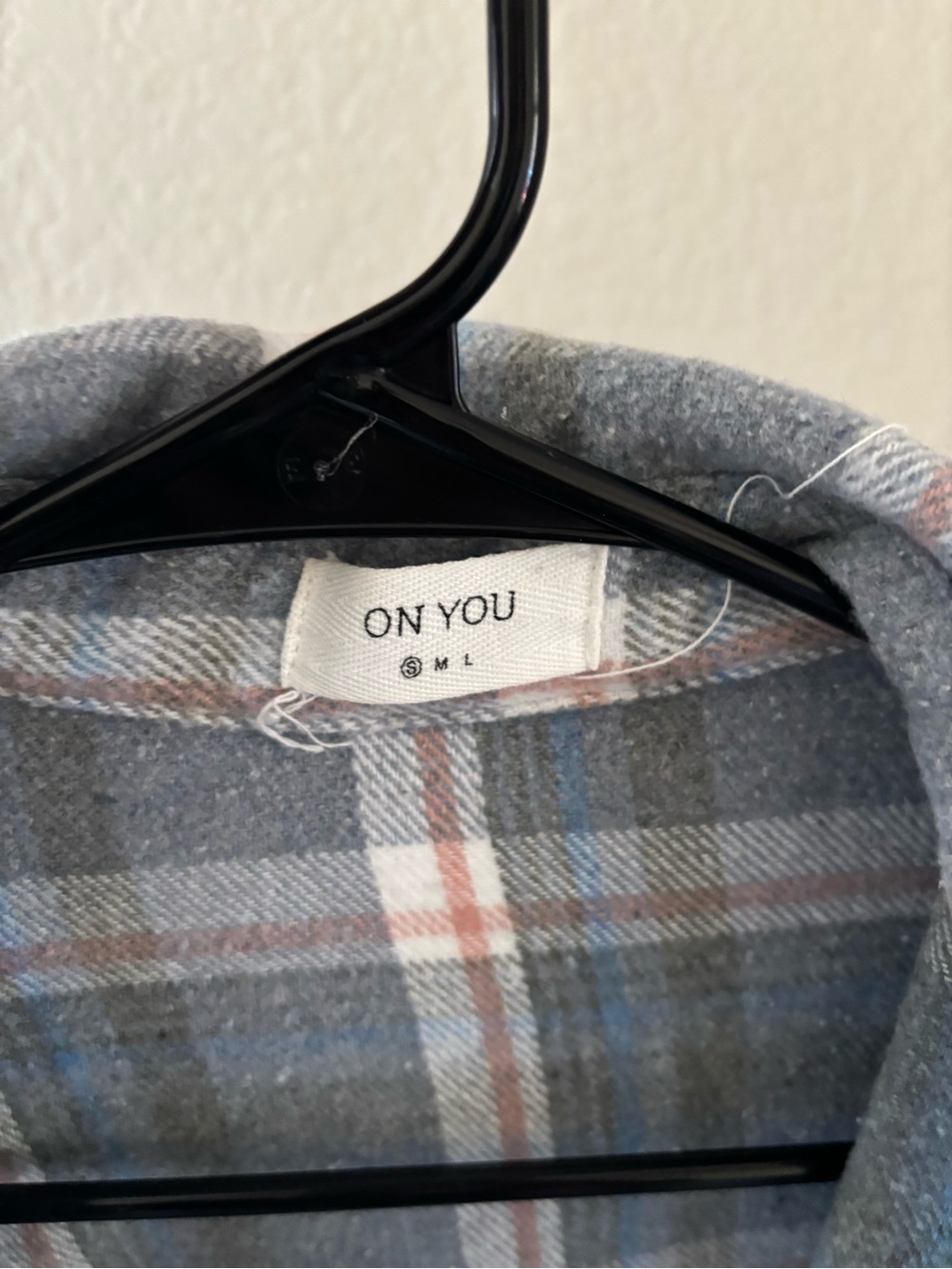 Women’s Gray Plaid Button-Down Shirt Jacket - Casual Layering Shirt - Picture 2 of 3